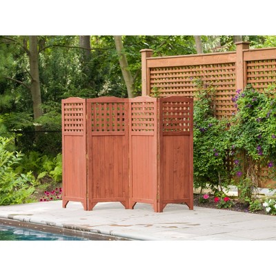 64" Cedar Patio Decorative Screen Privacy Screen - Brown - Leisure Season