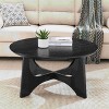 Lirago  Round Black Coffee Table End Table for Living Room Modern Minimalist Style 17.5"H x 36"D x 36"W - 2 of 4