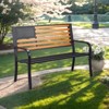 Karl Home | 50-Inch Flag-Inspired Black Metal Outdoor Bench - 4 of 4