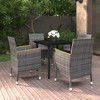 vidaXL Patio Dining Set Outdoor Table and Chair Set Poly Rattan and Glass - Gray 31.5" Table Length 4 Items - 2 of 4
