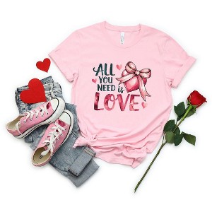 Simply Sage Market Women's All You Need Is Love Coquette Short Sleeve Graphic Tee - 1 of 4