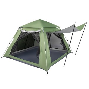 Naysaye Camping Tents 4 Person Spring Quick Open Tent with Mesh Design for Camping, Green - 1 of 4