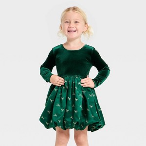 Toddler Girls' Audrey Camille Bow Tutu Dress - Jade Green - 1 of 3