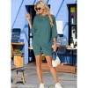 cheibear Women's Knit Loose Fit T-Shirt with Biker Shorts Lounge Sleepwear Pajama Sets - 3 of 4
