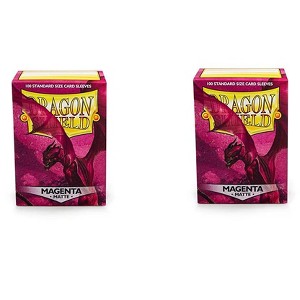 Dragon Shield 2 Packs Dragon Shield Matte Magenta Standard Size 100 ct Card Sleeves Value Bundle! - 1 of 4
