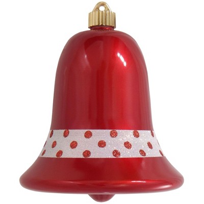 Christmas by Krebs 7" Candy Red and White Shatterproof Christmas Bell Ornament