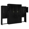 KIGFTSOD Queen Size Murphy Bed with Desk, Vanity and Cabinets, Espresso - 3 of 4