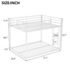 RISOKEYS Metal Bunk Bed Full Over Full, Low Profile Bunk Bed Frame with Ladder & Full Length Guardrail, Twin Size Bed Frame for Kids Teens - White - 3 of 4