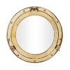 Brass Sail Boat Wall Mirror with Port Hole Detailing Gold- Novogratz - image 2 of 4