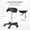 Swivel Salon Chair, Rolling Saddle Stool With Heavy-duty Steel Base, 5-star Rolling Legs, Adjustable Height 17.75" To 22.5", Ergonomic Stool - 4 of 4