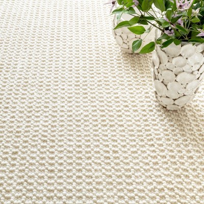 Hooper Rectangular Ivory Wool-Cotton Blend Handmade Area Rug
