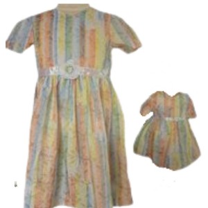 Doll Clothes Superstore Size 10 Matching Girl And Doll Pastel Colors and Glitter Dresses - 1 of 4