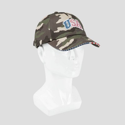 Wemco Men's USA Baseball Hat - Camo Green