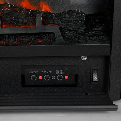 28.5" Black Electric Wall Mount Fireplace Insert with Remote