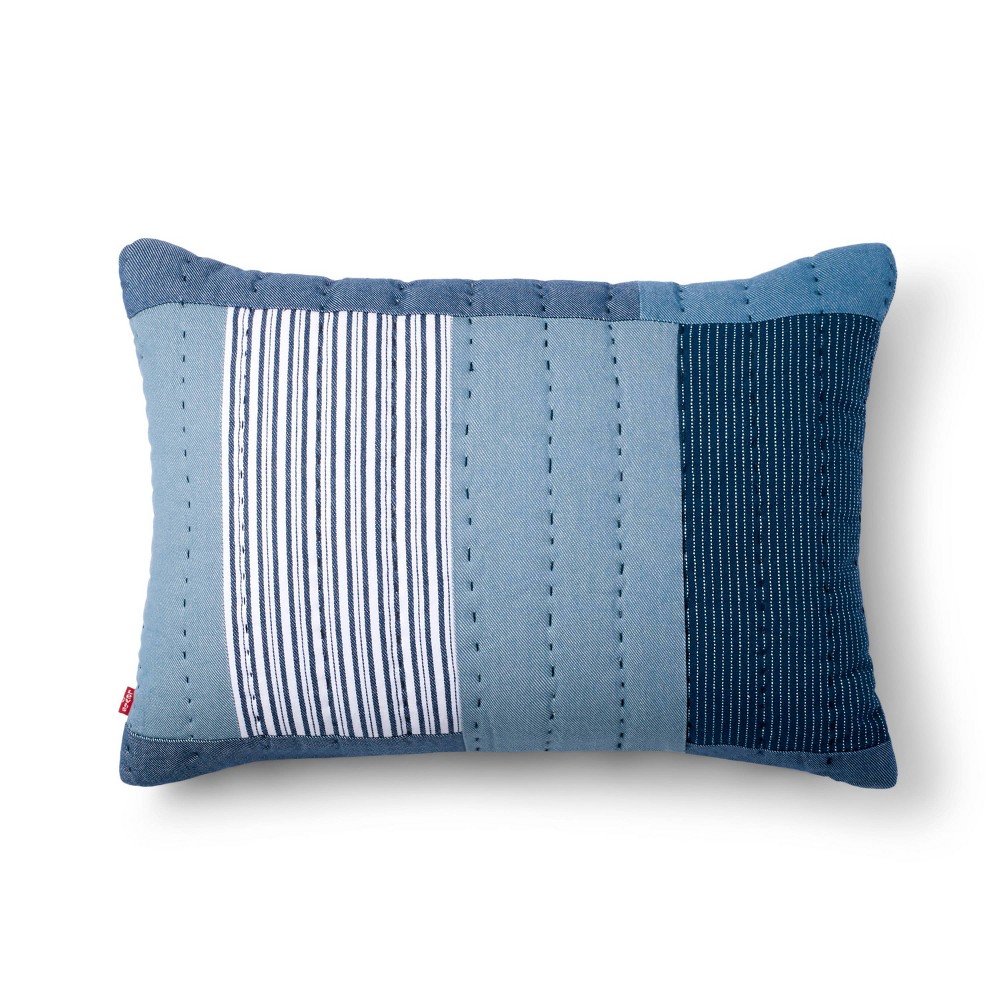 14"x20" Quilted Patchwork Lumbar Throw Pillow Blue - Levi's x Target