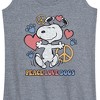 Women's - Peanuts - Peace Love Dogs Graphic Racerback Tank - 2 of 4
