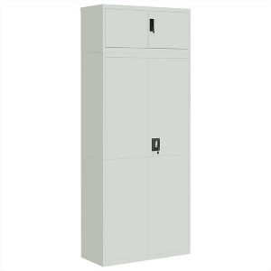 vidaXL File Cabinet Lockable Metal Storage Unit - Gray Steel, Adjustable Shelves, 35.4" x 15.7" x 86.6", Office Filing Cabinet - 1 of 4