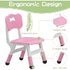 Kids Table & 6 Chairs Set - Adjustable Height Art & Dining Table for Toddlers Ages 3-10, 300lb - 4 of 4