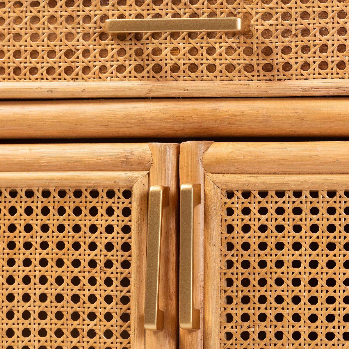 bali & pari Mckenna Natural Rattan Storage Cabinet Light Honey/Gold - thumbnail 5