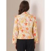 INSPIRE CHIC Women's Open Front Office Long Sleeve Lightweight Printed Floral Crop Suit Blazer - 4 of 4