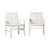 Modern Chevron Patio Chairs, Set of 2 - White Wash - 3 of 4