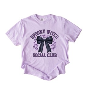 Simply Sage Market Coquette Spooky Witch Social Club Garment Dyed Tee - 1 of 4