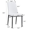 Set of 6 Modern Dining Chairs with Faux Leather Upholstered Seat and Metal Legs, Black/White-ModernLuxe - 3 of 4
