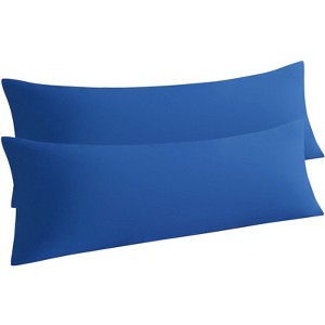 2 Pack Brushed Microfiber Body Pillowcases, Super Soft Body Pillow Cover with Envelope Closure - NTBAY - 1 of 4