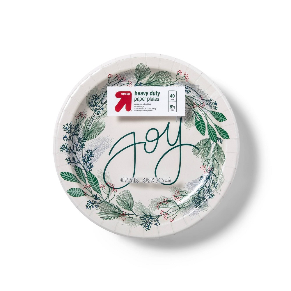 Holiday Disposable Dinnerware Plate 8.5" - Joy - 40ct - 24 packages- 960 plates per case, up & up™