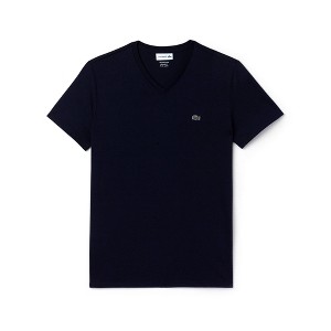 Lacoste Men's Short Sleeve V-Neck Pima Cotton T-Shirt - 1 of 3