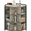 Acekool Corner Cabinet with Charging Station, 3-Tier Cube Storage Organizer with USB Ports & Outlets, 9-Cubby Triangle Bookcase – Grey - 4 of 4