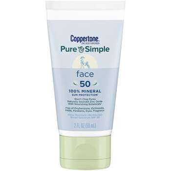 Coppertone Pure and Simple Mineral Face Sunscreen Lotion with Zinc Oxide - SPF 50 - 2 fl oz