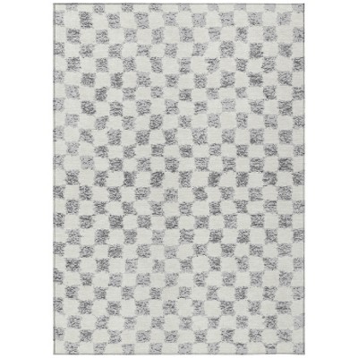 HomeRoots 10' X 14' Gray And Ivory Geometric Washable Indoor Outdoor Area Rug