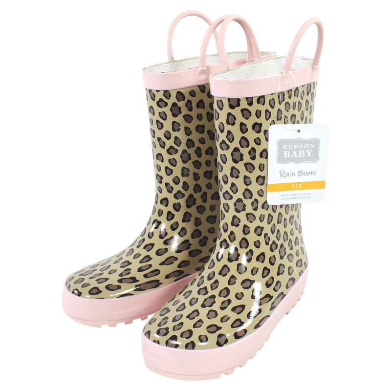 Hudson Baby Rain Boots, Leopard Pink, 2 of 5