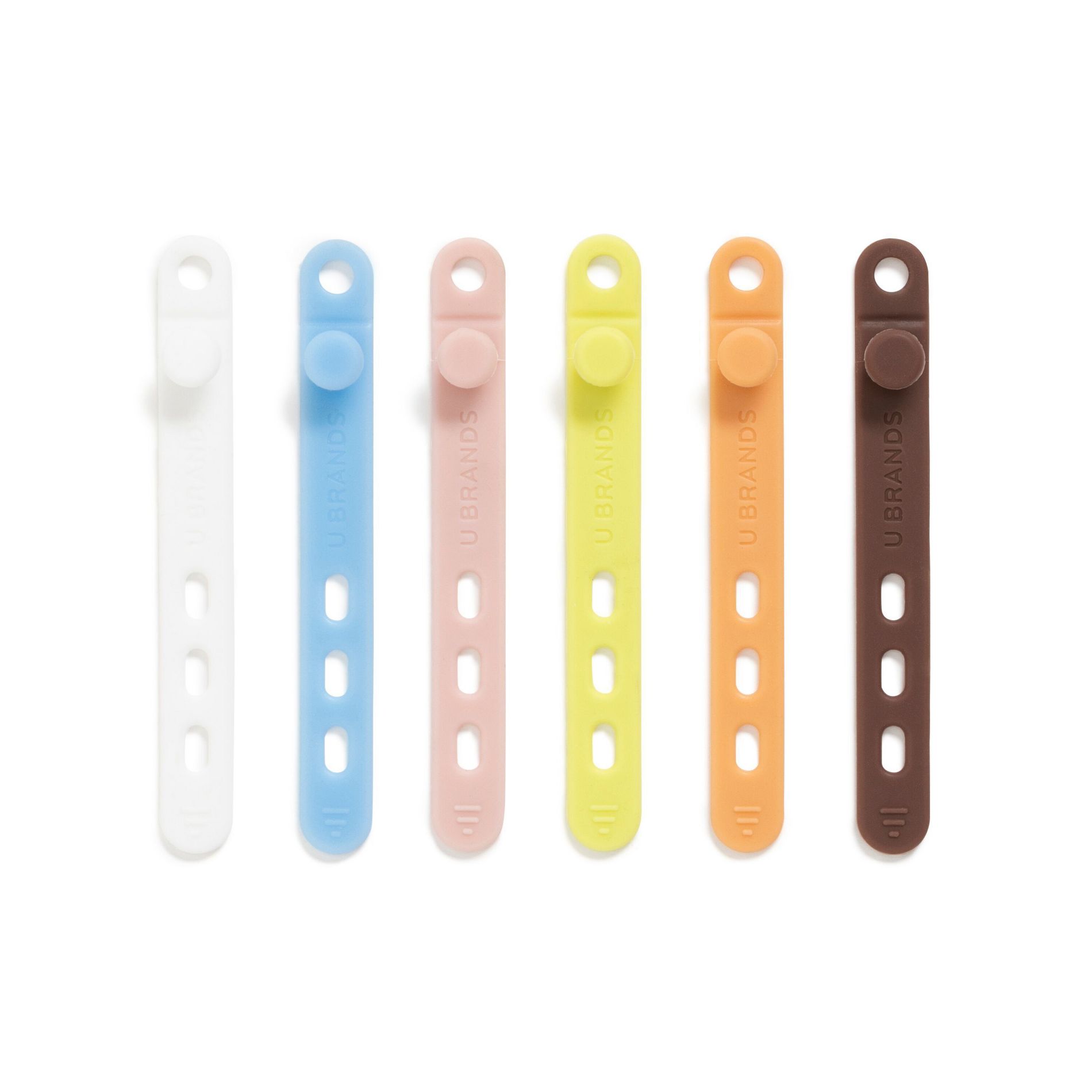 U Brands 6ct Silicone Cable Bands Meadow Tones
