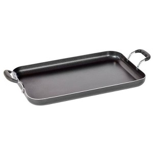 T-fal 18"x11" Double Burner Griddle, Nonstick Cookware Black - 1 of 4