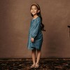 Hope & Henry Girls' Organic Long Sleeve Ruched Bodice Chambray Dress, Toddler - 2 of 4