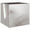 vidaXL Stainless Steel Planters - Rectangular Garden/Patio Plant Containers, Silver, 16.5"x15.7"x15.4", Set of 2, Outdoor/Indoor - 4 of 4