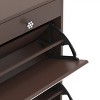 GlasFlength Shoe Racks Modern Slim Storage with Flip Drawers and Glass Top Simple Design for Entryway Living Space, Brown, 32.68"*9.45"*32.28" - 3 of 4