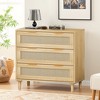 3-Drawers Rattan Storage Cabinet Rattan Drawer, CENGHU Nightstand, Coffee Bar Cabinet, for Bedroom, Living Room, Dining Room, Hallways - 2 of 4
