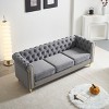 85''Modern Long Sofa,Velvet Couch,Upholstered Sofa With Arms And Golden Metal Legs,Luxury Comfy 3-Seater Couch,Living Room Sofa-Cuddlewood - 3 of 4
