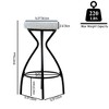 CAVINAS Set of 2 Modern Backless Bar Stools,Round Upholstery Velvet Counter Stools with Metal Frame for Kitchen Island & Dining - 4 of 4