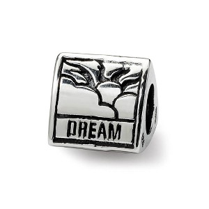 Black Bow Jewelry Sterling Silver Dream, Believe and Succeed 3-Sided Bead Charm - 1 of 4