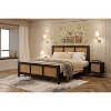 Rattan Bed Frame with Headboard – Rustic Synthetic Rattan, Sturdy Metal Support, Eco-Friendly, Noise-Free, No Box Spring, Easy Assembly - 4 of 4