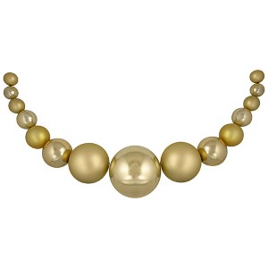 Northlight 6' Gold Shiny and Matte Shatterproof Ball Christmas Swag - 1 of 4