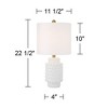 360 Lighting Hobnail 22 1/2" High Small Modern Accent Table Lamps Set of 2 White Ceramic Shade Living Room Bedroom Bedside Nightstand House Office - 4 of 4