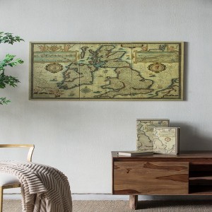 AZL1 Life Concept Wall Art Sleek 3 Piece Rectangular Canvas Map Simple Setup for Modern Home Energetic Lifestyle Decor, Brown, 15.7"*5"*26" - 1 of 4