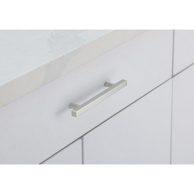 Brushed Nickel Modern Bar Pull with Mounting Hardware