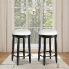 Black Bar Stools Set of 2, 26" Counter Height, 360° Swivel Wooden Bar Stools - 2 of 4