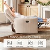 360 Swivel Rocker Recliner - Corduroy Nursery Glider Rocking Chair with 2 Pillows - 4 of 4